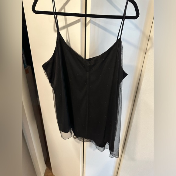 Lane Bryant Diagonal Asymmetrical Hemline Lace Shimmer Tank Blouse 28 - Picture 8 of 10